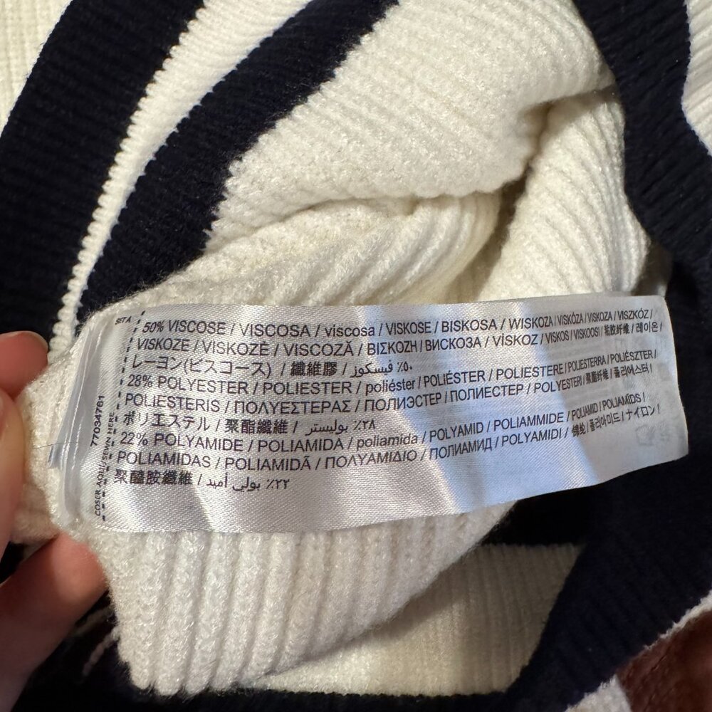 Mango Contrasting Stripe Knit Sweater - Size S - Picture 4 of 6